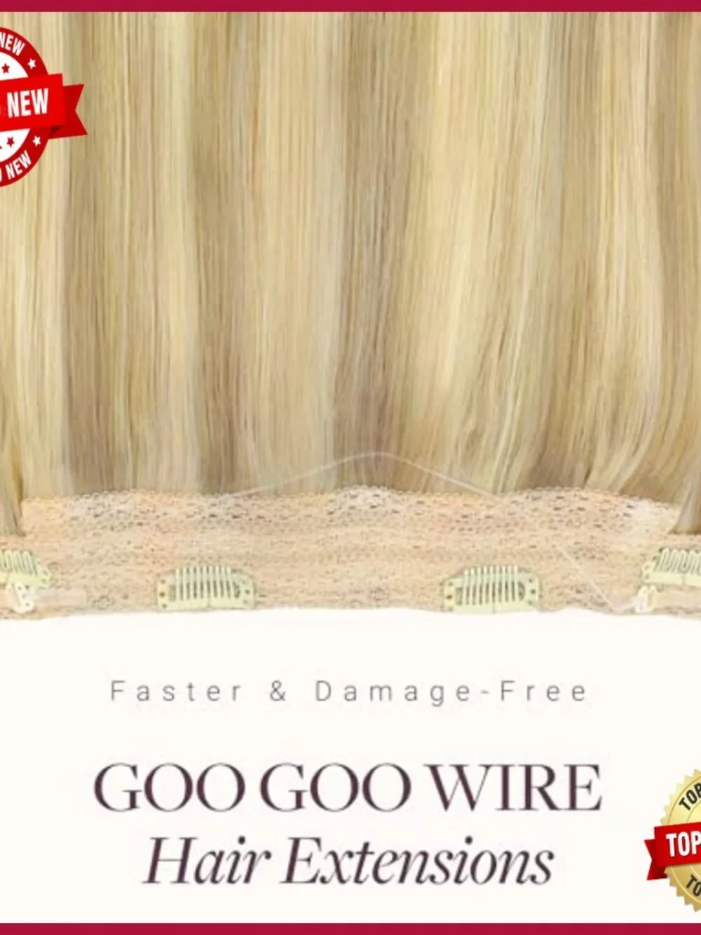 16 Inch Human Hair Extensions with Invisible Wire, 95g Weight